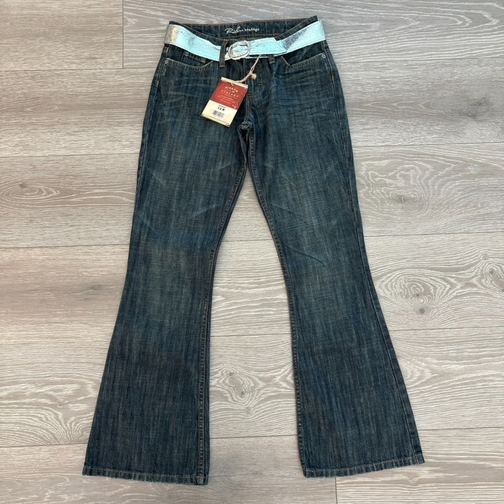 NWT‎ Riders by Lee Vintage Collection Navy Dark Wash Bootcut Jeans YST Size 12 - Picture 3 of 15